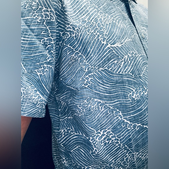 Reyn Spooner 2023 Blue Molokai Wave Print Medium - Picture 10 of 11